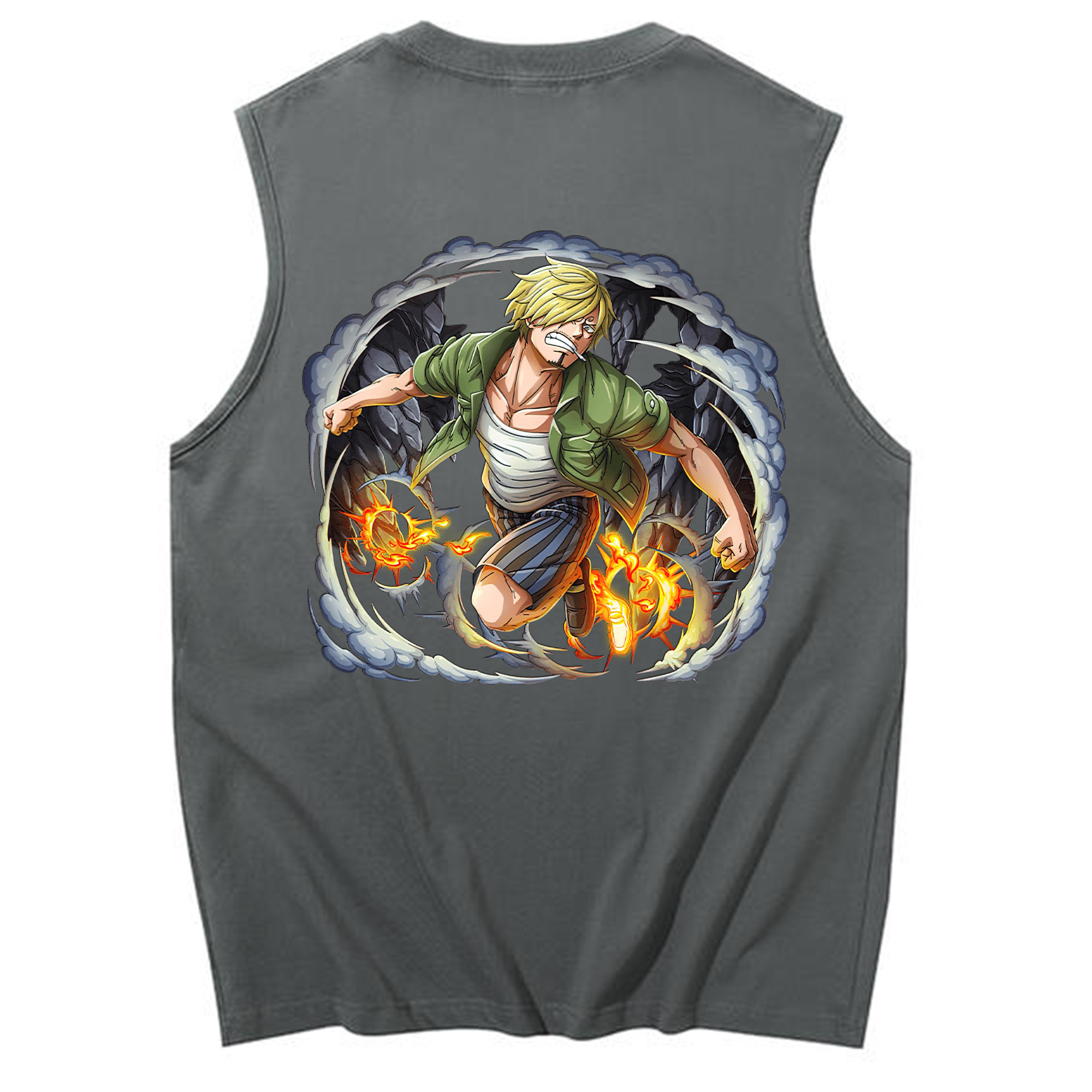 （画像用） ワンピース サンジ ONE PIECE Sanji コットン100％タンクトップ（背面プリント）
